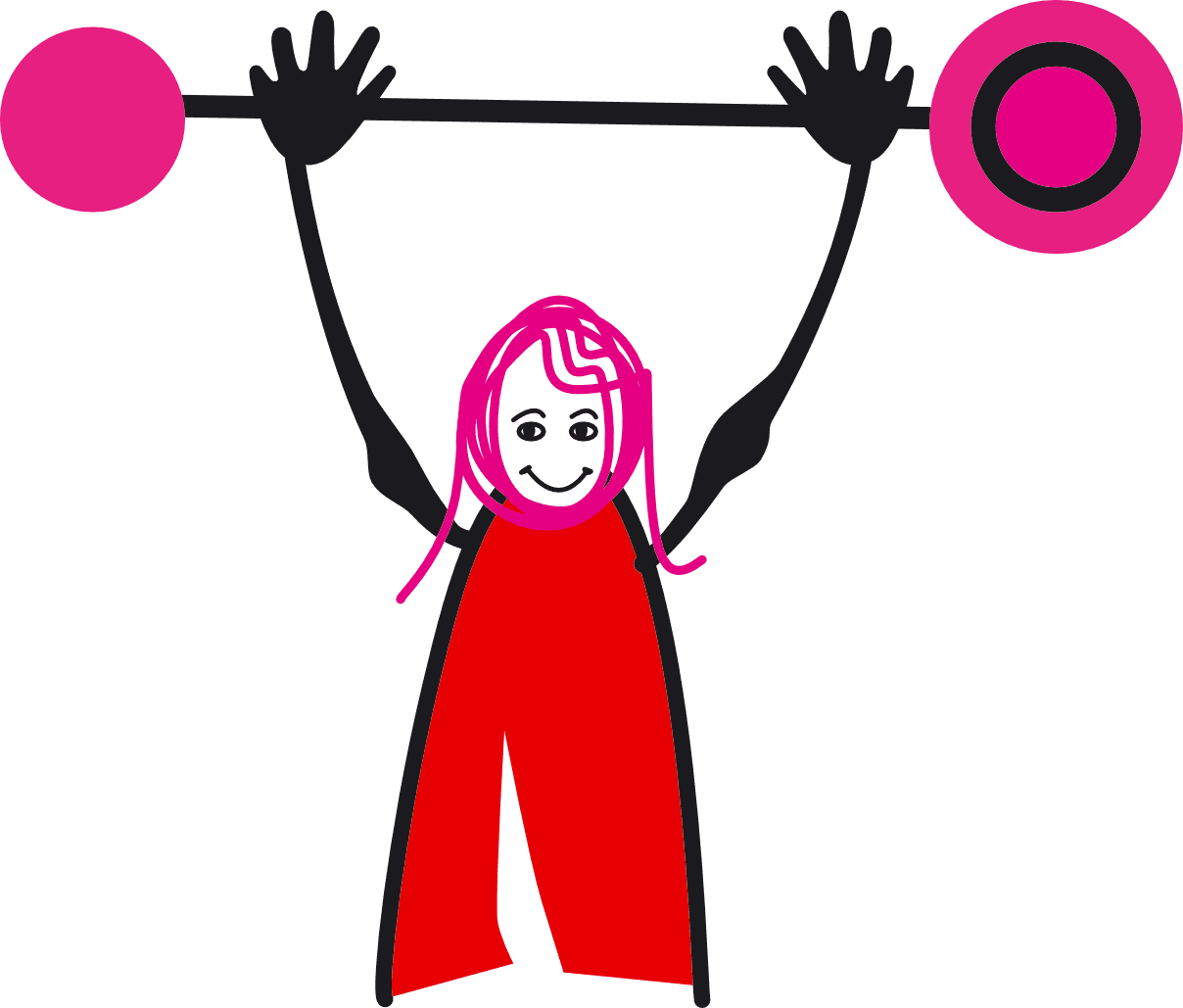 Illustration einer Figur mit erhobenen Armen